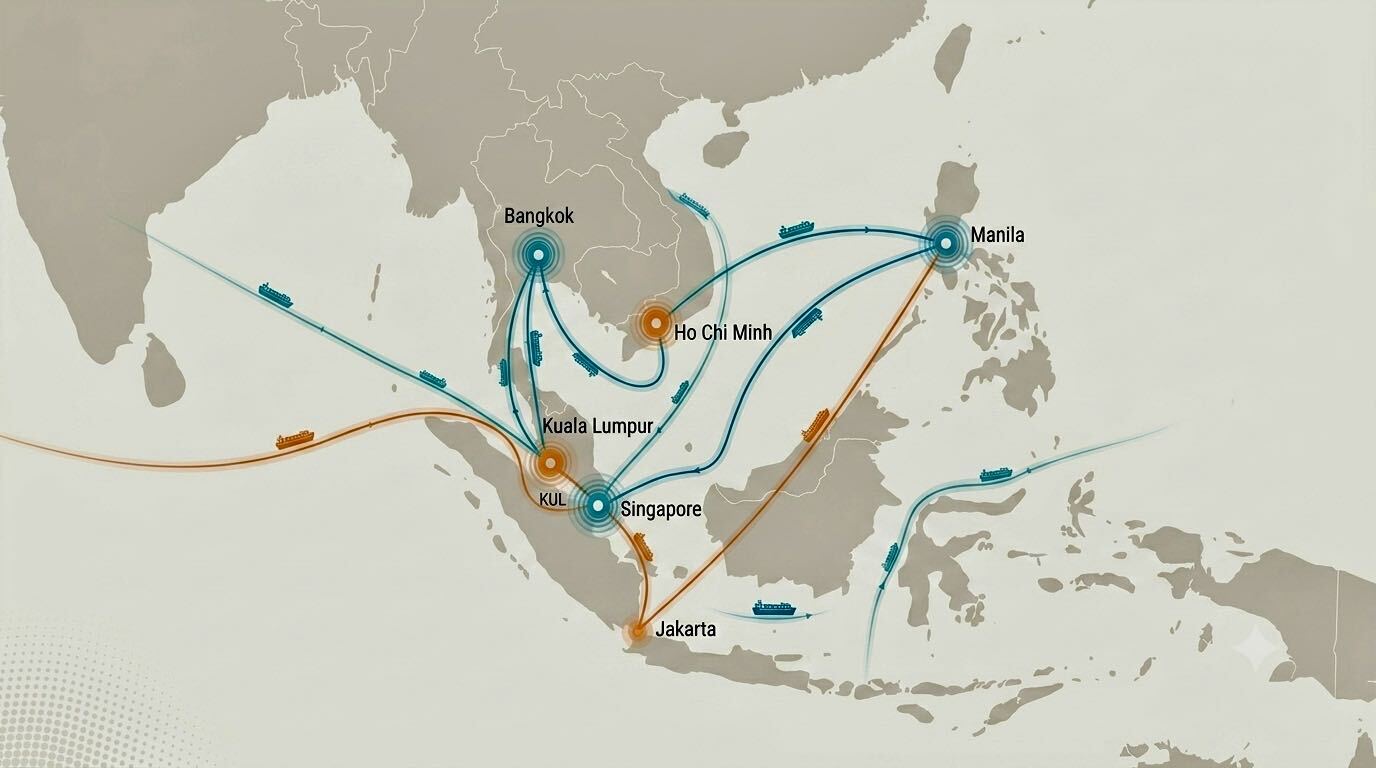 Southeast Asia logistics map